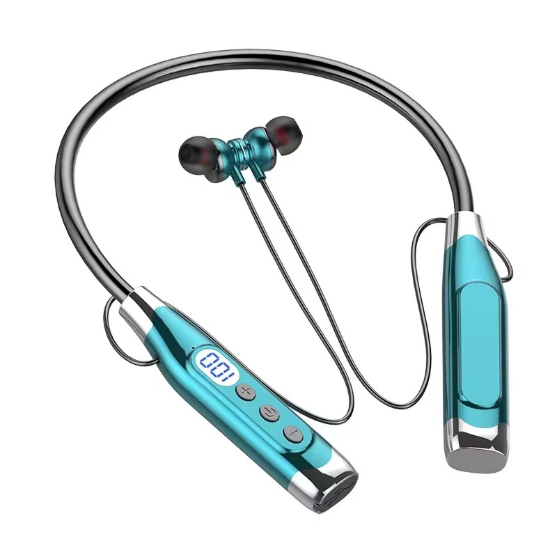Magnetic Neckband Sports Earphones - Led Battery Display Type-c Charging Port