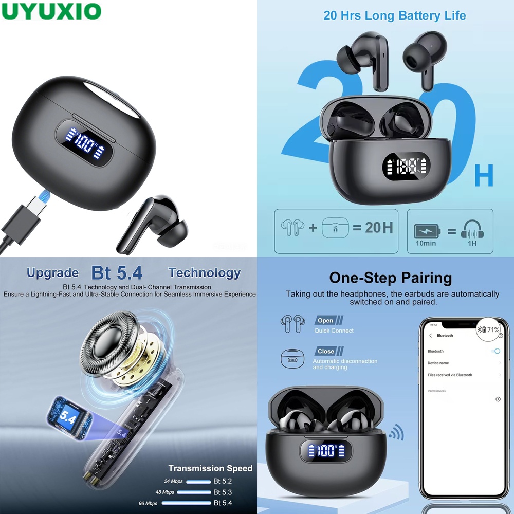 BT 5.4 Stereo Wireless Earbuds - đánh giá và giá Bone Conduction Running Headphones