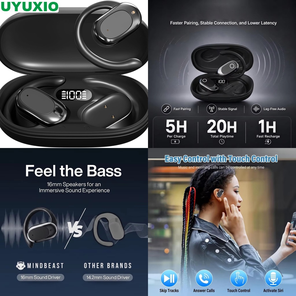 Open Ear Earbuds and Wireless  - đánh giá và giá Bone Conduction Running Headphones
