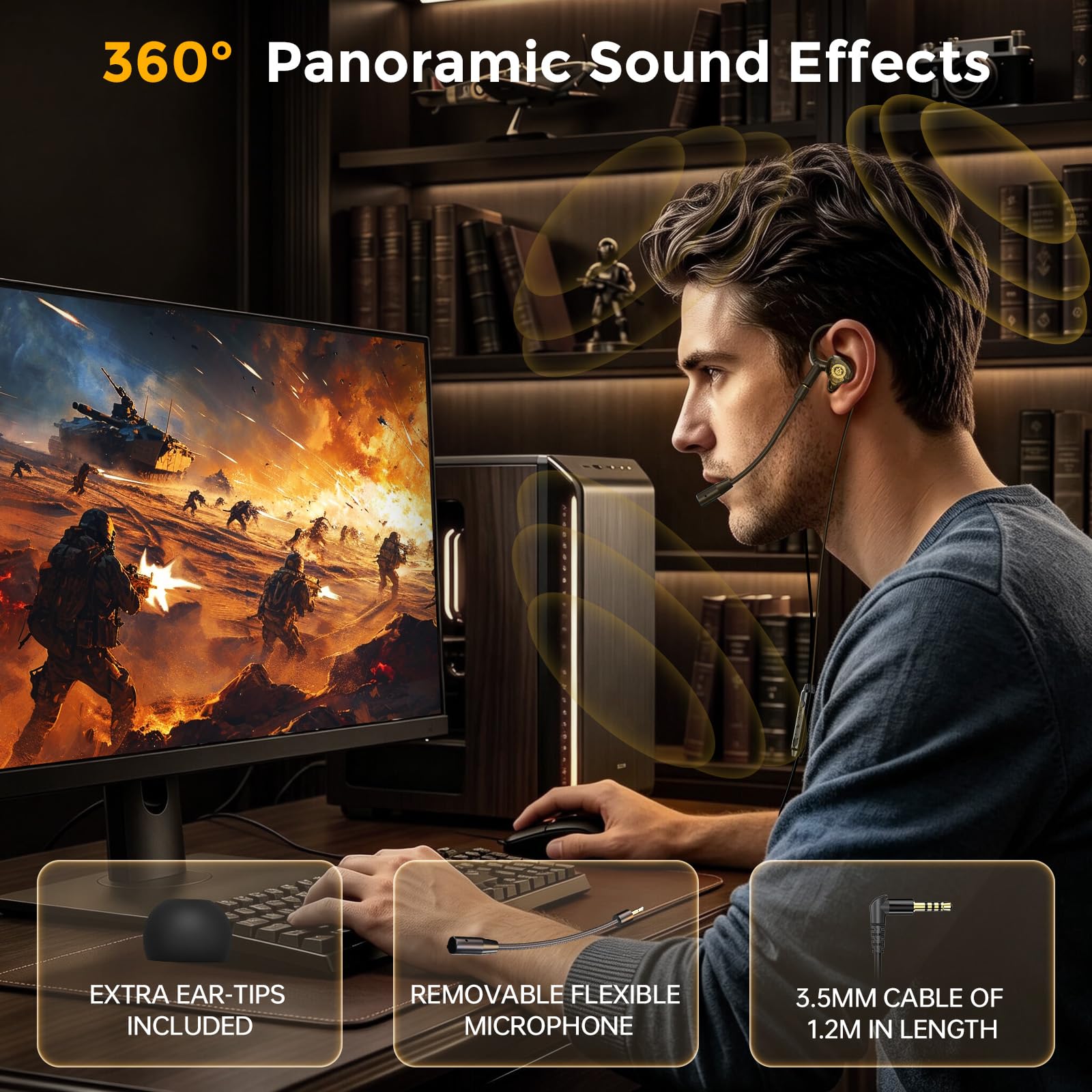 3.5mm / Type-C Wired Gaming Ea - đánh giá và giá Type C Wired Earphones With Mic
